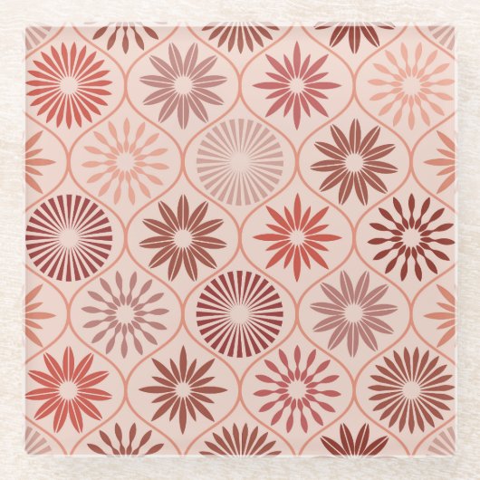 Ogee Boho bloemen Glazen Onderzetter (Voorkant)