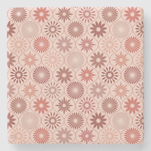 Ogee Boho bloemen Stenen Onderzetter (Voorkant)