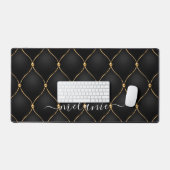 Ogee Gold Diamond Tufted Black Aangepaste naam Bureaumat (Keyboard & Muis)