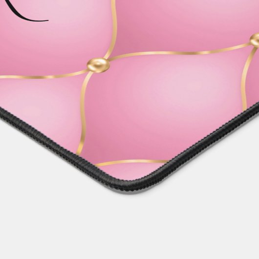 Ogee Gold Diamond Tufted Licht Roze Aangepaste Naa Bureaumat (Hoek)