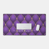 Ogee Gold Diamond Tufted Paarse aangepaste naam Bureaumat (Keyboard & Muis)