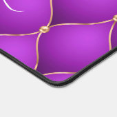 Ogee Gold Diamond Tufted Paarse Violet Aangepaste  Bureaumat (Hoek)