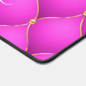 Ogee Gold Diamond Tufted Roze Aangepaste Naam Bureaumat (Hoek)