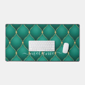 Ogee Gold Diamond Tufted Smaragd Groen Aangepaste  Bureaumat (Keyboard & Muis)