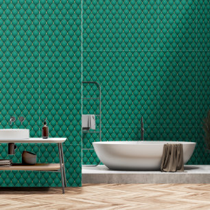 Ogee Gold Diamond Tufted Smaragdgroen Behang
