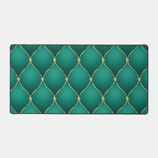 Ogee Gold Diamond Tufted Smaragdgroen Bureaumat (Voorkant)