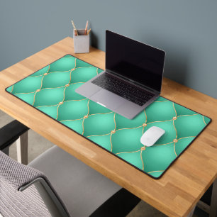 Ogee Gold Diamond Tufted Turquoise Bureaumat