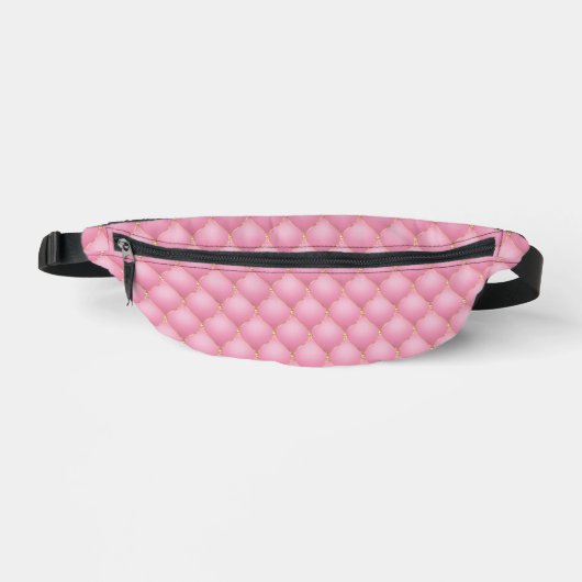 Ogee Gold Diamonds Tufted Licht Roze Fanny Pack Heuptasje (Voorkant)