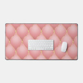 Ogee gouden diamant getuft roze blush bureaumat (Keyboard & Muis)