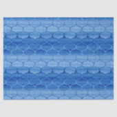 Ogee Patroon voor licht tot donkerblauwe Waterverf Tissuepapier (Voorkant)