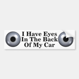 Ogen achterin mijn auto grappig woordspel bumpersticker