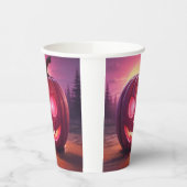 Ogen die Jack-o'-lantaarn kopjes gloeien Papieren Bekers (Links)