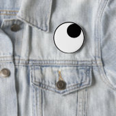 Ogen die recht omhoog kijken ronde button 5,7 cm (In situ)
