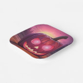 Ogen die roze jack-o'-lantaarn gloeien papieren bordje (Gebogen)