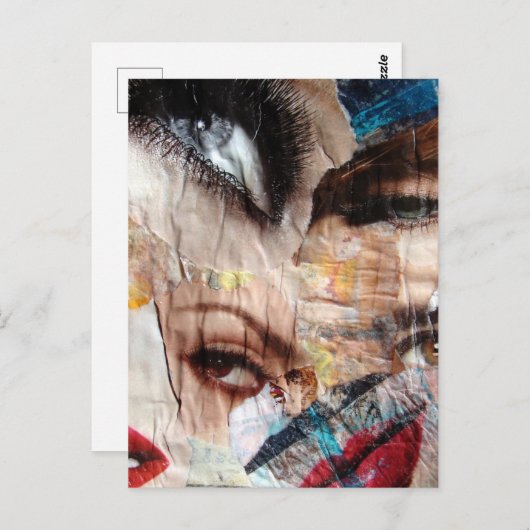 Ogen en lippen collage briefkaart (Voorkant / Achterkant)
