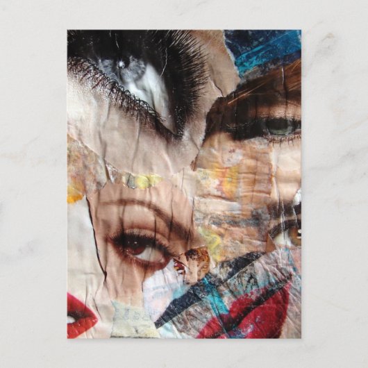 Ogen en lippen collage briefkaart (Voorkant)