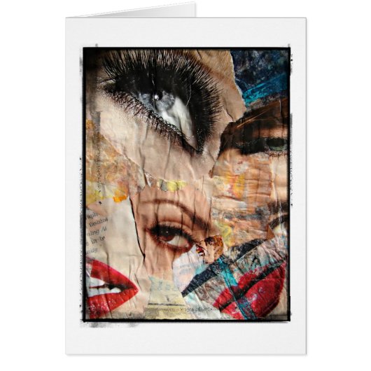 Ogen en Lippen Collage Grunge Rand, Alle Gelegenhe (Voorkant)