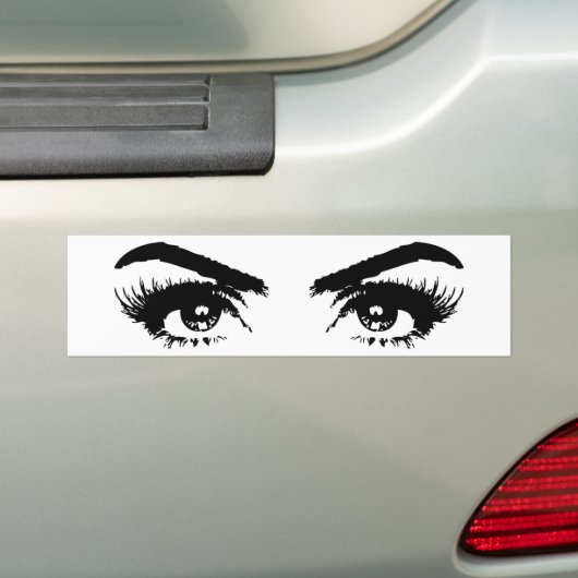 Ogen, Eyebrows en Eyelashes Bumpersticker (Op auto)
