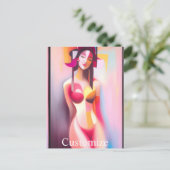 Ogen Gesloten Vrouw Posing Thunder_Cove Briefkaart (Staand voorkant)