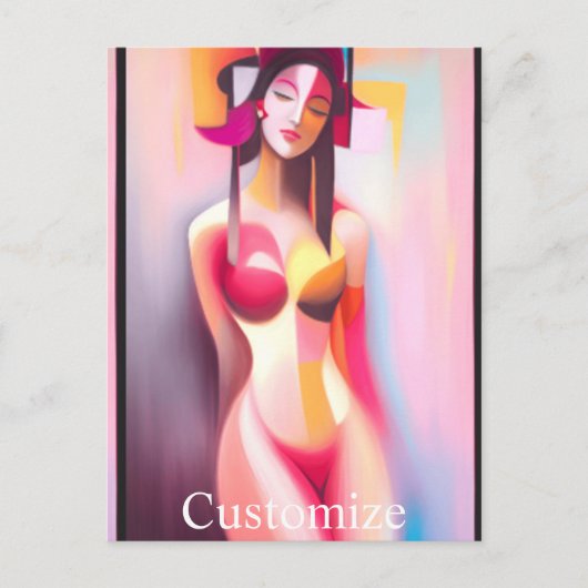 Ogen Gesloten Vrouw Posing Thunder_Cove Briefkaart (Voorkant)