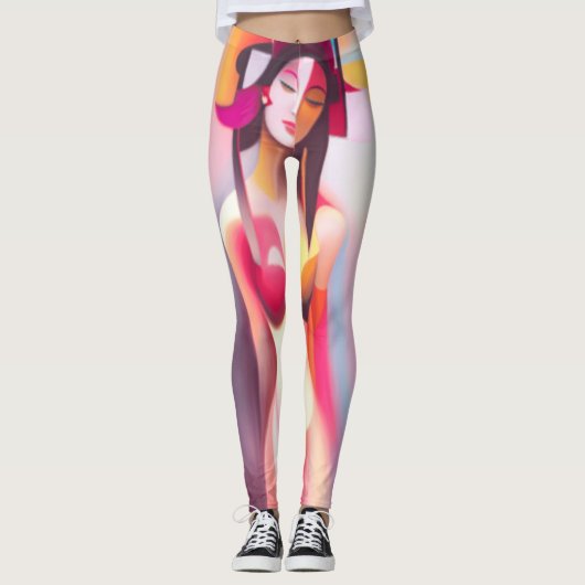 Ogen Gesloten Vrouw Posing Thunder_Cove Leggings (Voorkant)