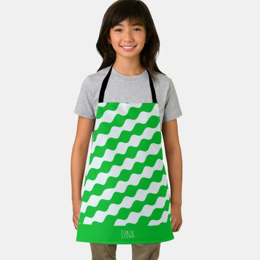 Ogen Groen Wit Minimaal Patroon Schort (Insitu)