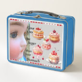 Ogen Groter dan Maag Blauwe Lunchbox (Voorkant)