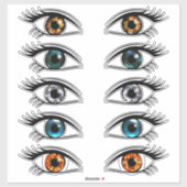 Ogen iris en wimpers sticker (Vel)