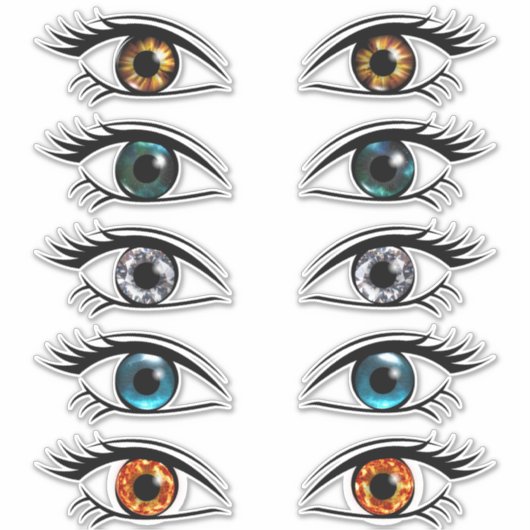 Ogen iris en wimpers sticker (Voorkant)
