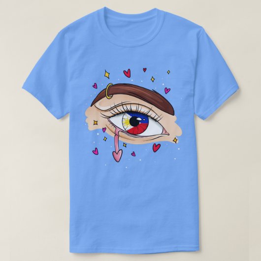 Ogen met Filippijnse vlag T-shirt (Design voorkant)