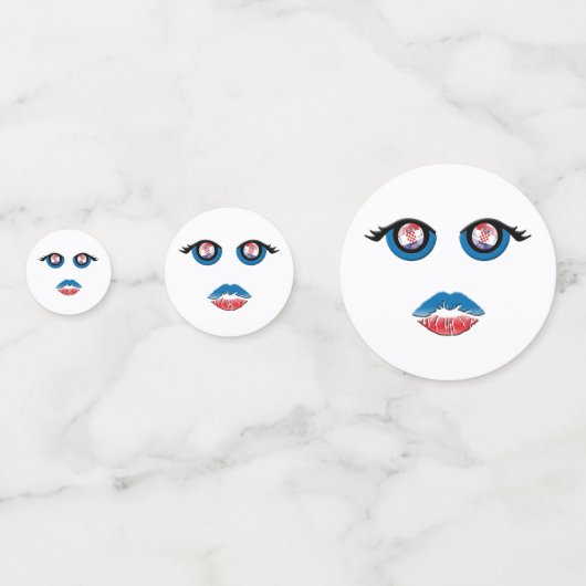 Ogen met het embleem van Kroatië en een zogende mo Confetti (Voorkanten)