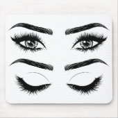 Ogen met lange wimpers en wenkbrauwen muismat (Voorkant)