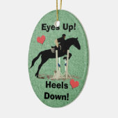 Ogen omhoog! Haalt neer! Horse Jumper Keramisch Ornament (Links)