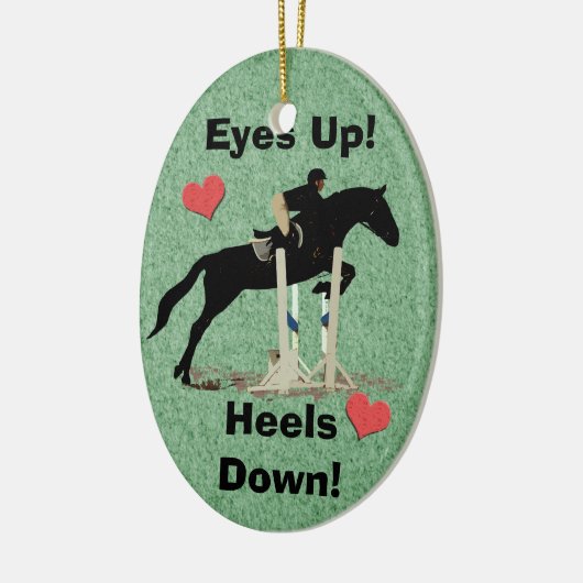 Ogen omhoog! Haalt neer! Horse Jumper Keramisch Ornament (Links)