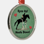 Ogen omhoog! Haalt neer! Horse Jumper Metalen Ornament (Rechts)