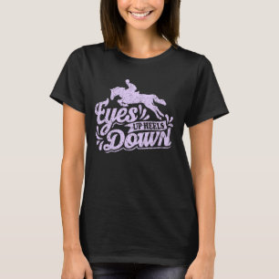 Ogen omhoog hakken naar beneden, paardrijden, ruit t-shirt