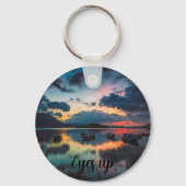 Ogen Omhoog Inspirerend | Zonsondergang Reflectie Sleutelhanger (Voorkant)