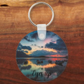 Ogen Omhoog Inspirerend | Zonsondergang Reflectie Sleutelhanger (Voorkant)