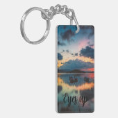 Ogen Omhoog Inspirerend | Zonsondergang Reflectie Sleutelhanger (Voorkant Links)