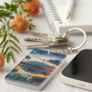 Ogen Omhoog Inspirerend   Zonsondergang Reflectie Sleutelhanger