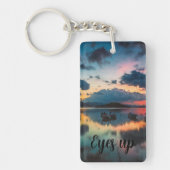 Ogen Omhoog Inspirerend | Zonsondergang Reflectie Sleutelhanger (Voorkant)