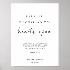 Ogen omhoog Telefoons omlaag Harten Open Unplugged Poster