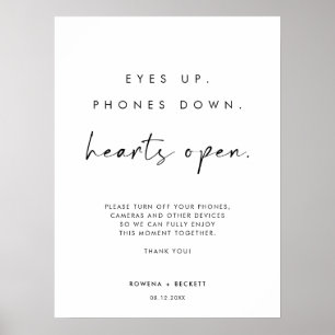 Ogen omhoog Telefoons omlaag Harten Open Unplugged Poster