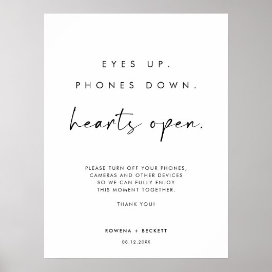 Ogen omhoog Telefoons omlaag Harten Open Unplugged Poster (Voorkant)