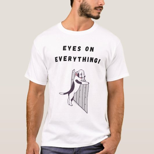 Ogen op alles! grappige hond t-shirt (Voorkant)