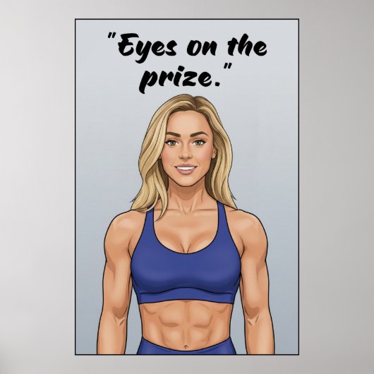 Ogen op de Prijs – Fitness Motivatie Poster (Voorkant)