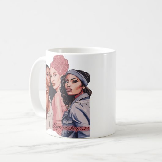 Ogen op de prijs koffiemok (Voorkant links)