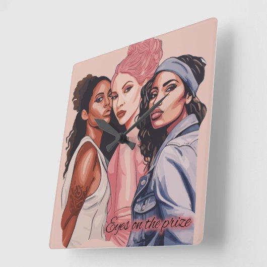 Ogen op de prijs vierkante klok (Hoek)