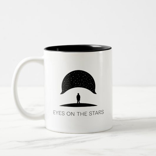 Ogen op de ster tweekleurige koffiemok (Links)