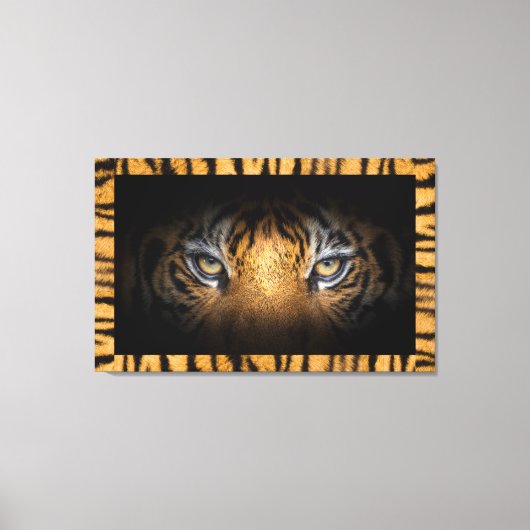 Ogen op een tijgerwandkunst canvas afdruk (Voorkant)